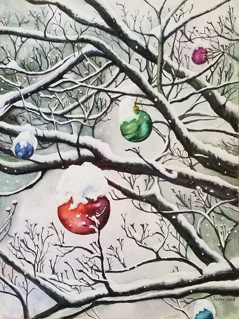 "Snowy Ornaments" by Starr Shebesta